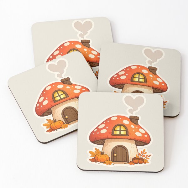 Item preview, Cute Cozy Mushroom House – Cottagecore Autumn Sticker Illustration designed and sold by Iras-Art-Corner.