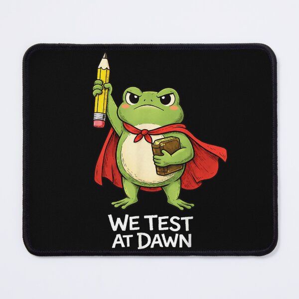 Item preview, We Test At Dawn Funny Superhero Frog With Pencil And Book designed and sold by NgumohaLanke.