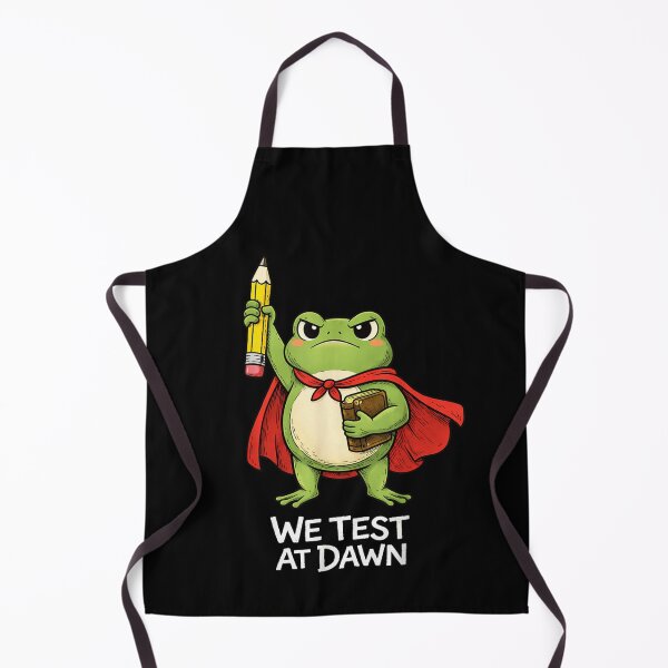Item preview, We Test At Dawn Funny Superhero Frog With Pencil And Book designed and sold by NgumohaLanke.