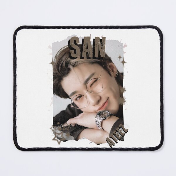 Item preview, Ateez San Kpop Boy Group Korean Pop Collage Design designed and sold by AJUNICE STUDIO.