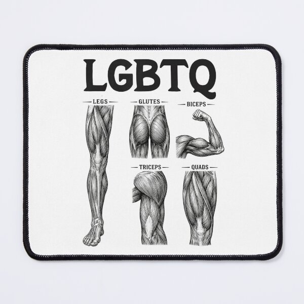 Item preview, LGBTQ Legs Glutes Biceps Triceps Quads Funny Fitness Anatomy Gym Art designed and sold by NgumohaLanke.