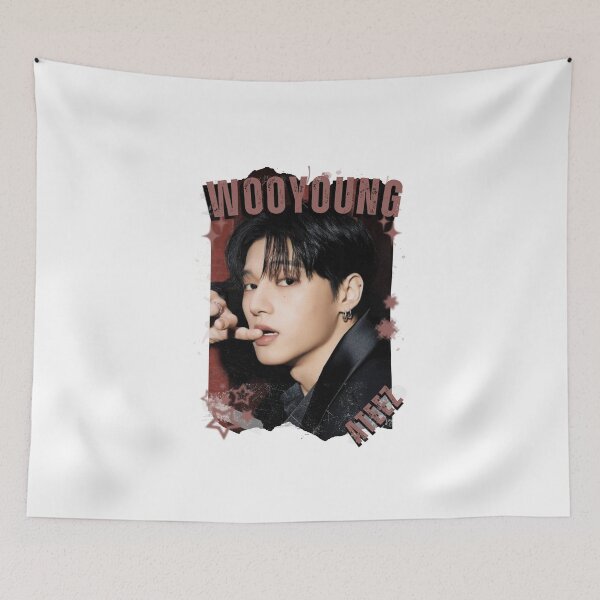 Item preview, Ateez Wooyoung Kpop Boy Group Korean Pop Collage Design designed and sold by AJUNICE STUDIO.