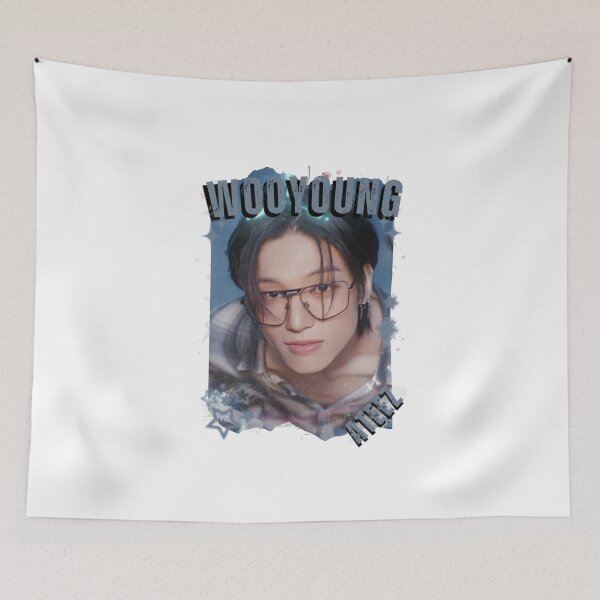 Item preview, Ateez Wooyoung Kpop Boy Group Korean Pop Collage Design designed and sold by AJUNICE STUDIO.
