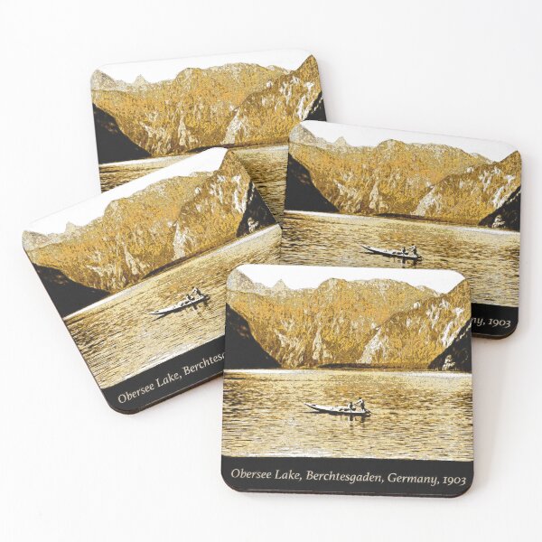 Item preview, Fishermen, Obersee Lake, Berchtesgaden, Germany, 1903, Digital Illustration designed and sold by AMacGPhilly.