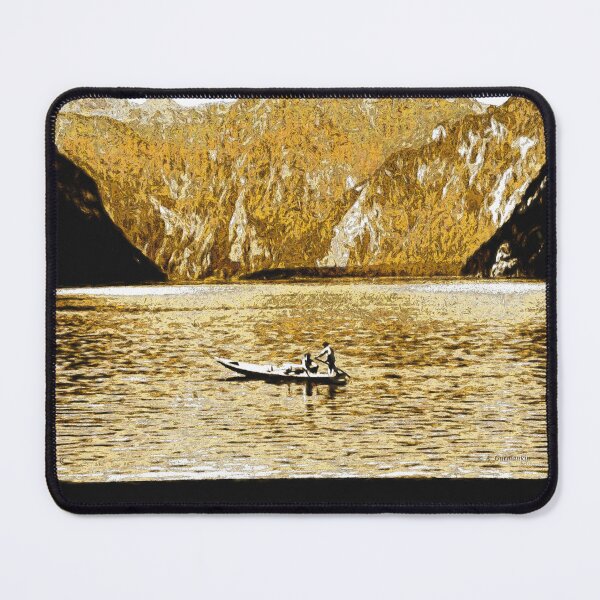 Item preview, Fishermen, Obersee Lake, Berchtesgaden, Germany, 1903, Digital Illustration designed and sold by AMacGPhilly.