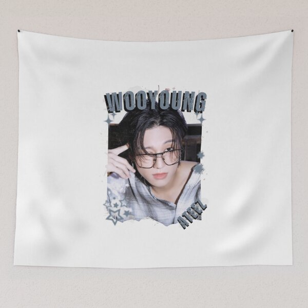 Item preview, Ateez Wooyoung Kpop Boy Group Korean Pop Collage Design designed and sold by AJUNICE STUDIO.