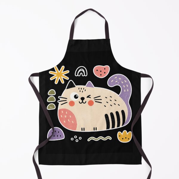 Item preview, Chubby Winking Cat Folk Art designed and sold by ZunZunArt.
