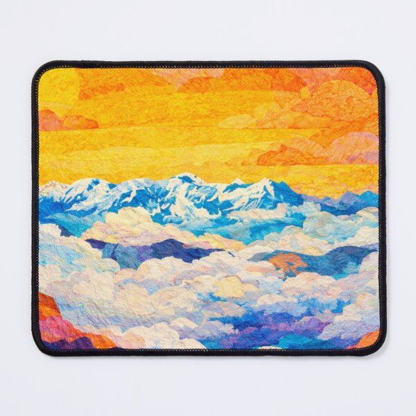 Item preview, Cloudy Mountain View, Watercolor Papercut, Childrens Book Illustration designed and sold by SWSandraWechner.