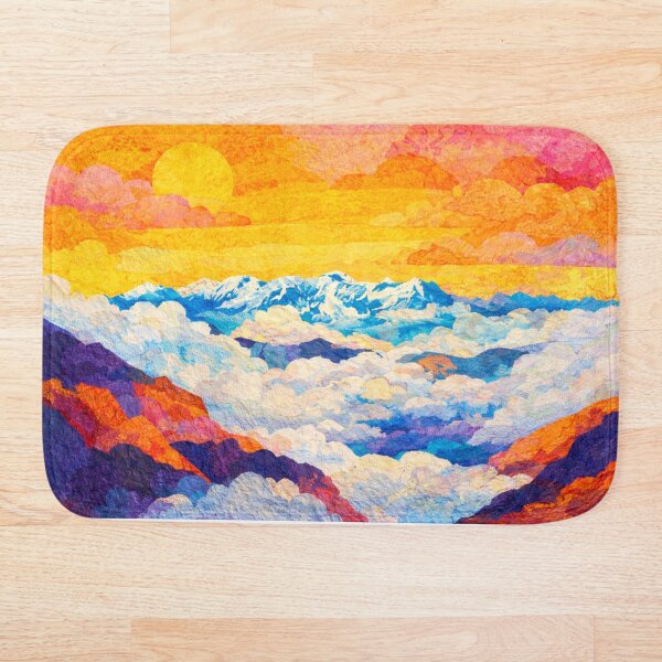 Item preview, Cloudy Mountain View, Watercolor Papercut, Childrens Book Illustration designed and sold by SWSandraWechner.