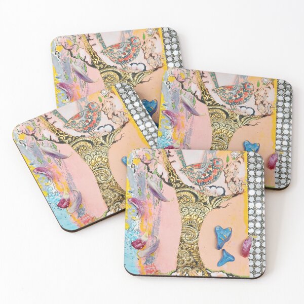 Item preview, Golden Nest - Flowers & Blue Hearts designed and sold by SanfteAnker.
