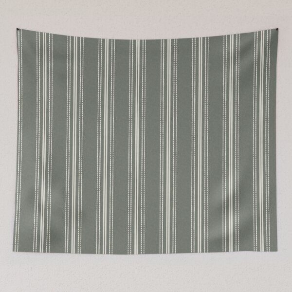 Item preview, Dark Sage Green and Cream Vertical Stripes designed and sold by KelseyNY.