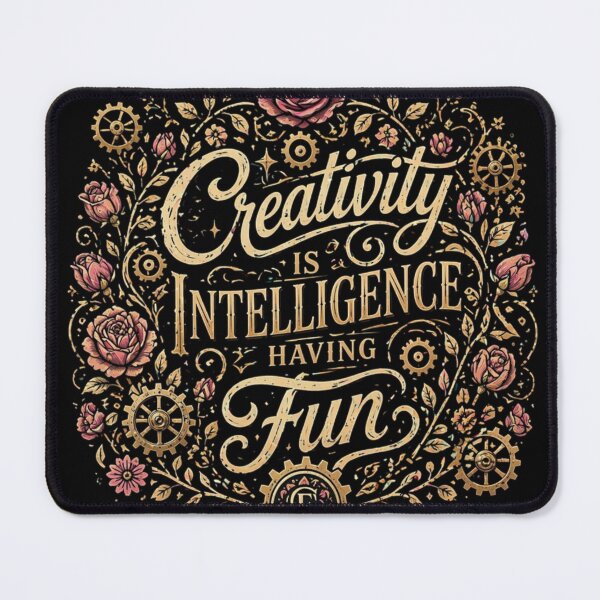 Item preview, Intelligence Having Fun - Floral Gears Quote designed and sold by BreedCraft Studio.