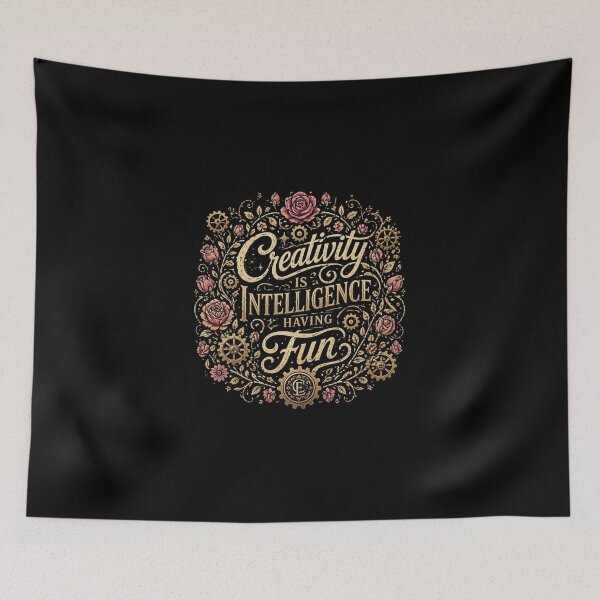 Item preview,  Intelligence Having Fun - Floral Gears Quote designed and sold by  BreedCraft Studio.