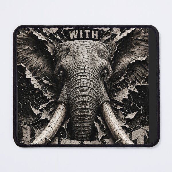 Item preview, Architect Built With Intent Elephant Brutalist Tectonic Wall Art designed and sold by SavannaStrikes.