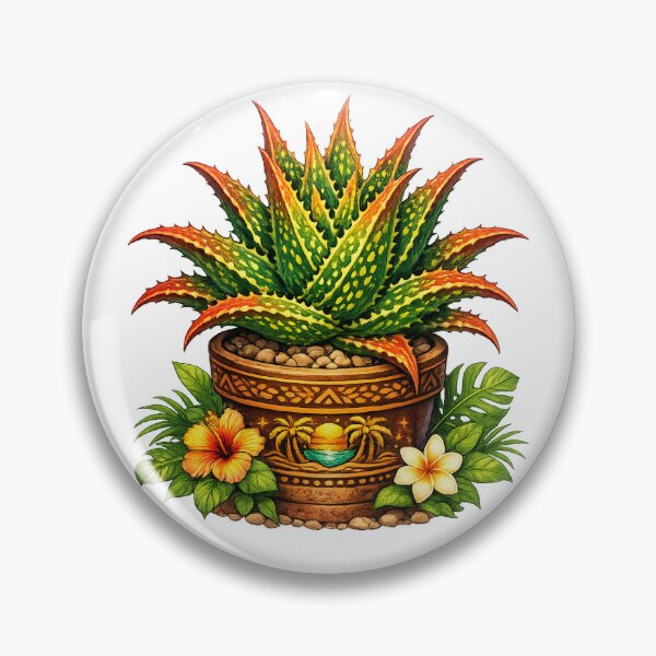 Item preview, Exotic Aloe with Tropical Flowers – Fantasy Plant Design | Tropical Aloe Illustration | designed and sold by ExoticWave.