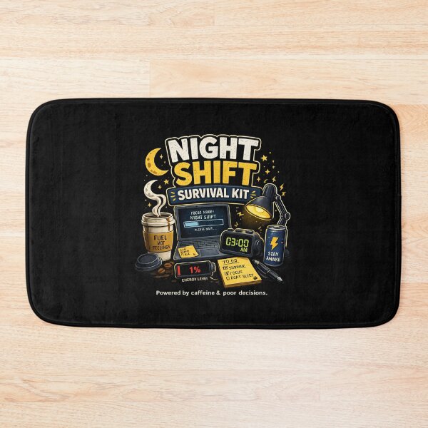Item preview, Night Shift Survival Kit Powered By Caffeine Funny Work Art designed and sold by novadawy.