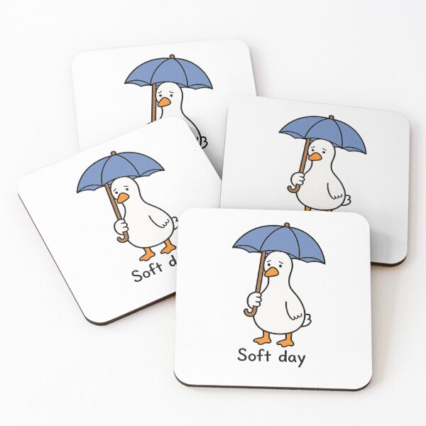 Item preview, Sad Goose Under Umbrella Soft Day Sticker designed and sold by ByLusya.