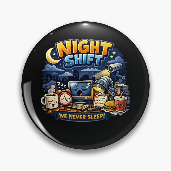 Item preview, Night Shift We Never Sleep Funny Cartoon Work Art designed and sold by novadawy.