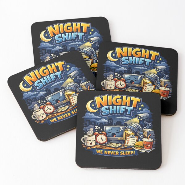 Item preview, Night Shift We Never Sleep Funny Cartoon Work Art designed and sold by novadawy.