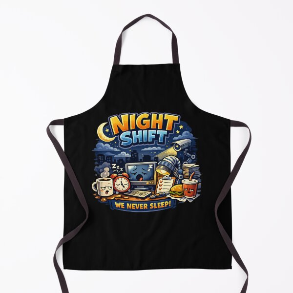 Item preview, Night Shift We Never Sleep Funny Cartoon Work Art designed and sold by novadawy.