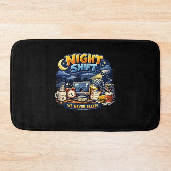 Item preview, Night Shift We Never Sleep Funny Cartoon Work Art designed and sold by novadawy.