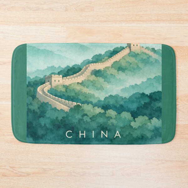 Item preview, Great Wall of China Poster | Misty Mountains Landscape Illustration | Minimalist Travel Wall Art designed and sold by Witsprings.