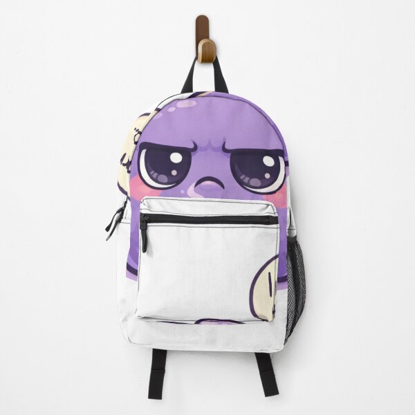 Item preview, I Was Born Too Late Sticker — Grumpy Purple Blob Kawaii Existential Humor Coffee Lover Funny Meme Cute Decal designed and sold by CosyCush.