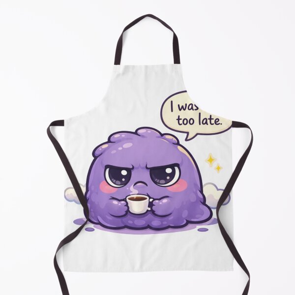 Item preview, I Was Born Too Late Sticker — Grumpy Purple Blob Kawaii Existential Humor Coffee Lover Funny Meme Cute Decal designed and sold by CosyCush.