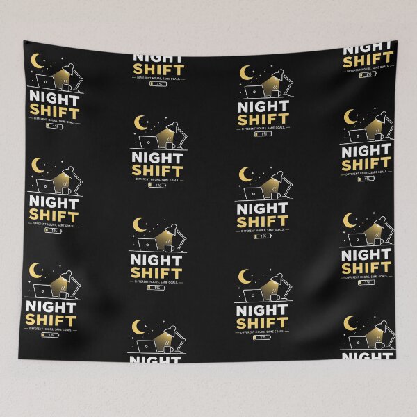 Item preview, Night Shift Different Hours Same Goals Minimalist Art designed and sold by novadawy.
