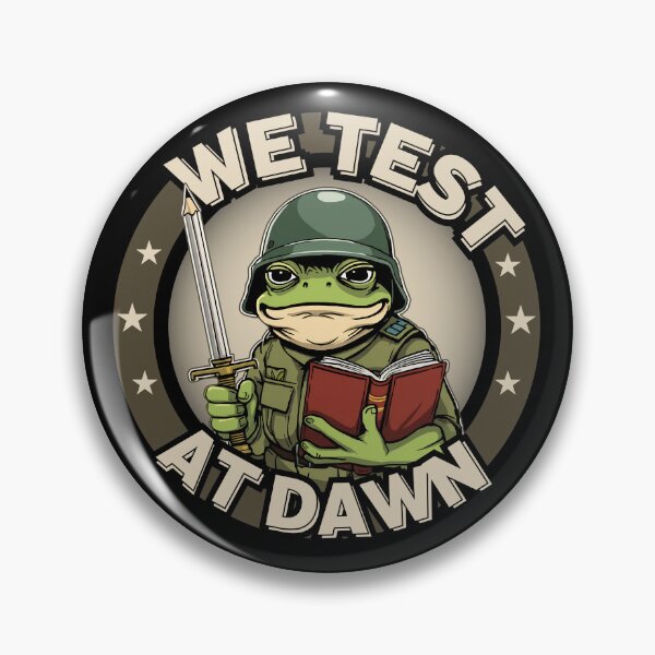 Item preview, We Test At Dawn Funny Frog Test Day | Serious Frog Soldier Exam Design designed and sold by PROPera-design.