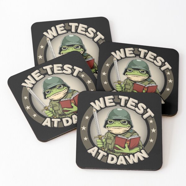 Item preview, We Test At Dawn Funny Frog Test Day | Serious Frog Soldier Exam Design designed and sold by PROPera-design.