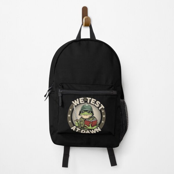 Item preview, We Test At Dawn Funny Frog Test Day | Serious Frog Soldier Exam Design designed and sold by PROPera-design.