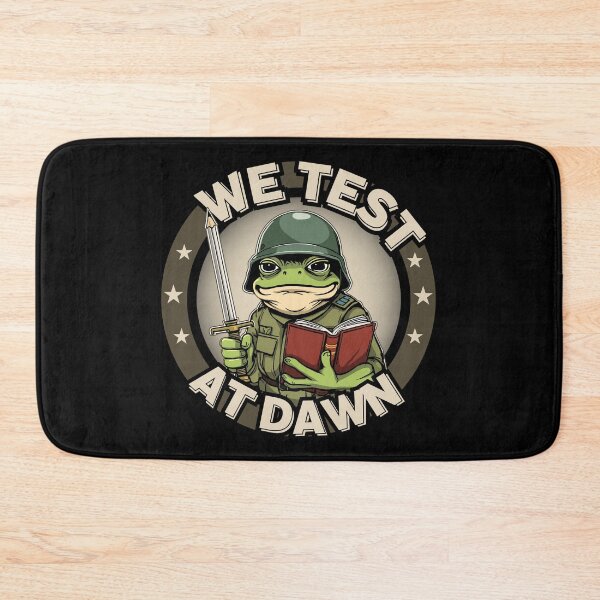 Item preview, We Test At Dawn Funny Frog Test Day | Serious Frog Soldier Exam Design designed and sold by PROPera-design.