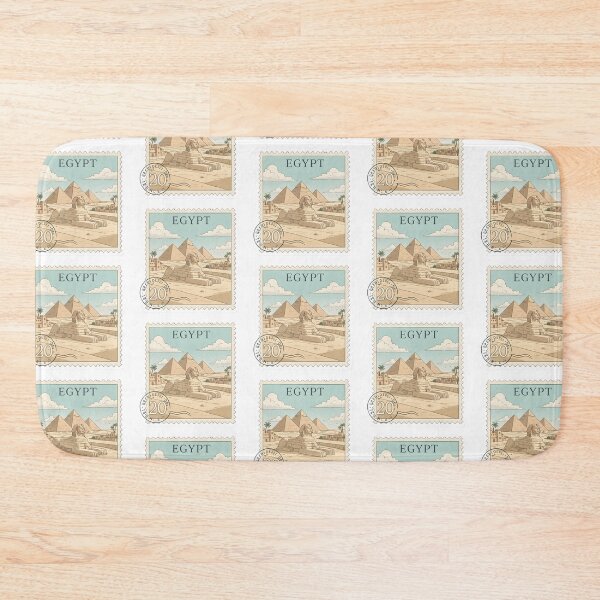 Item preview, Egypt Sphinx Pyramid Postage Stamp Sticker, Vintage Travel Egypt Art, Retro Desert Landscape Design designed and sold by Bhaskar Digital Art.