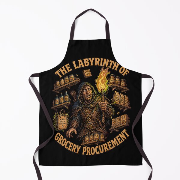 Item preview, Funny Grocery Labyrinth Ranger Burnout Fantasy Parody Fine Art Tee designed and sold by Mythic Ink Studio.