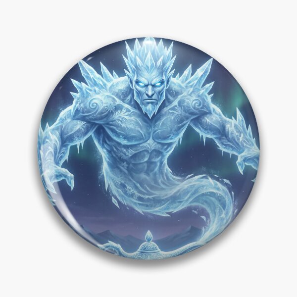 Item preview, Cryo Genie – Mystical Ice Genie in an Arctic Frozen Landscape 2 designed and sold by WordPlayStudio.