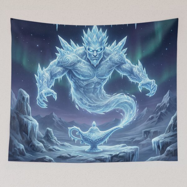 Item preview, Cryo Genie – Mystical Ice Genie in an Arctic Frozen Landscape 2 designed and sold by WordPlayStudio.
