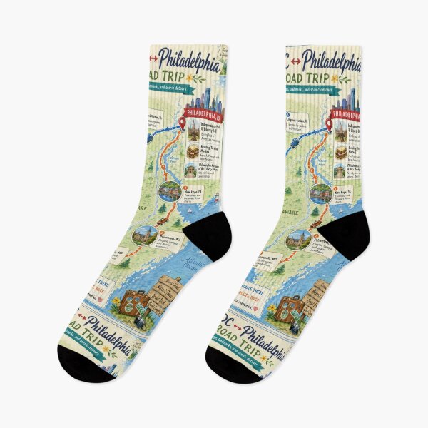 Item preview, Scenic road trip map: Washington DC to Philadelphia PA and back designed and sold by MagicStrawberry.