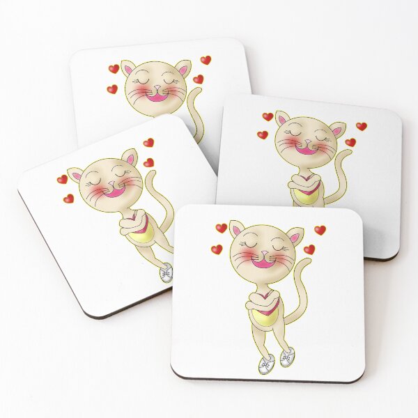 Item preview, Love Yourself - Kawaii Cat Hugging Heart designed and sold by BalRaju-Doodles.