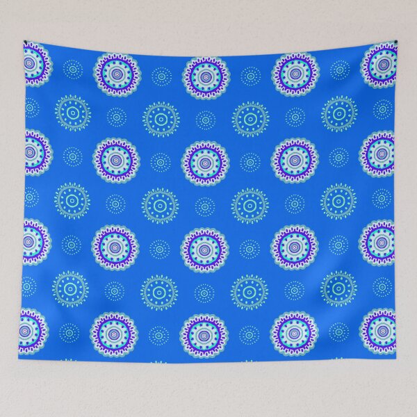 Item preview, Aegean Blue boho beachy mandala designed and sold by findlost.