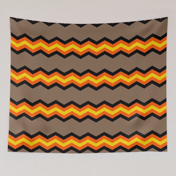 Item preview, Brown and orange 70s aesthetic chevron design designed and sold by findlost.