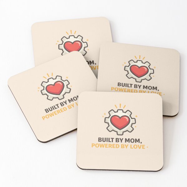 Item preview, Built by Mom Powered by Love Mother’s Day Gift Emotional Mom Quote Minimal Heart Gear Design designed and sold by warlistop.