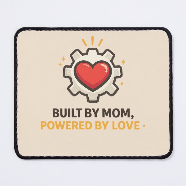 Item preview, Built by Mom Powered by Love Mother’s Day Gift Emotional Mom Quote Minimal Heart Gear Design designed and sold by warlistop.