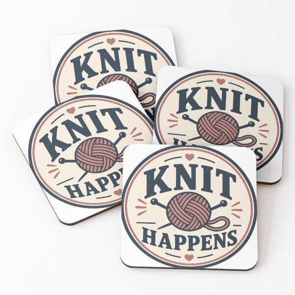Item preview, Knit Happens Funny Knitting Badge designed and sold by EastEndTownie.