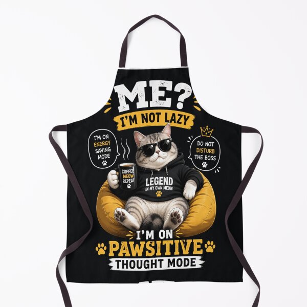 Item preview, Funny Lazy Cat – Pawsitive Thought Mode Graphic designed and sold by ArtoryNest.