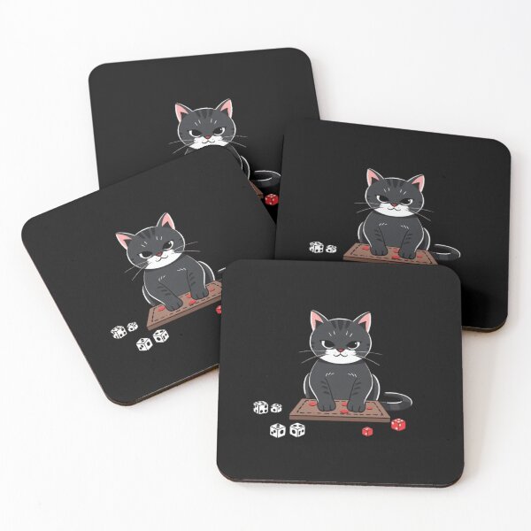 Item preview, Funny Board Game Cat Black Tuxedo Kitten Dice Art designed and sold by artlife4.