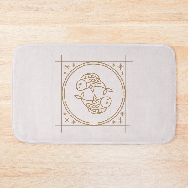 Item preview, Pisces Zodiac Sign – Gold Art Deco Twin Fish Celestial Symbol on Black designed and sold by Artsy Corner.