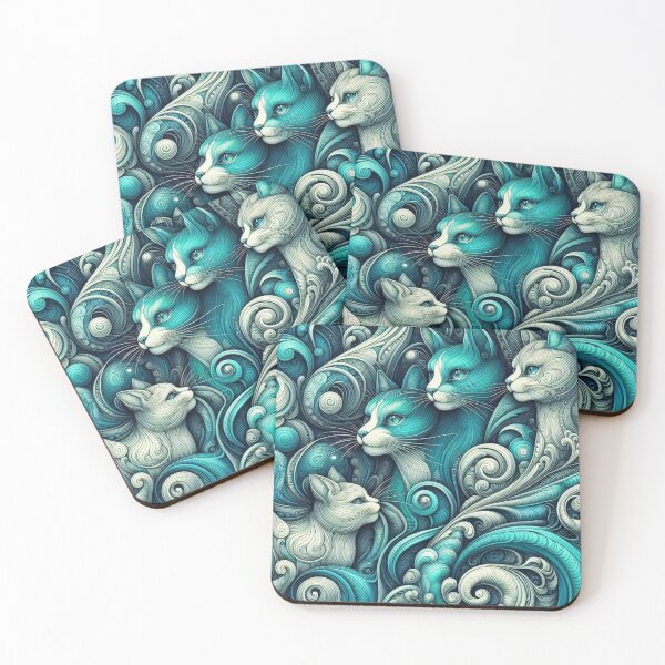 Item preview, Serene Feline Swirls designed and sold by purplesensation.
