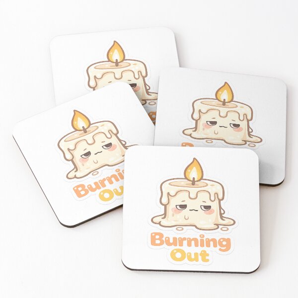 Item preview, Cute Burning Out Candle Sticker, Work Burnout Meme, Tired Aesthetic, Kawaii Mental Health Sticker, Relatable Exhaustion designed and sold by VibrantArtful7.