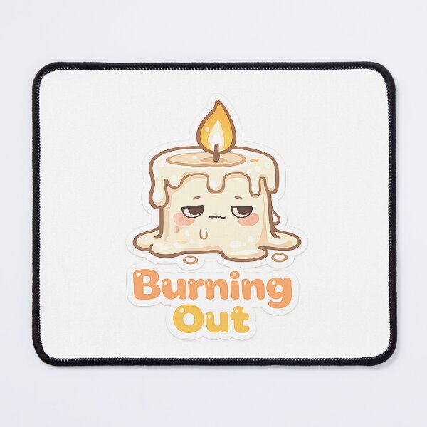 Item preview, Cute Burning Out Candle Sticker, Work Burnout Meme, Tired Aesthetic, Kawaii Mental Health Sticker, Relatable Exhaustion designed and sold by VibrantArtful7.